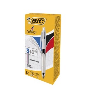 Bic - 4 couleurs - 3 sytlos billes et un crayon HB